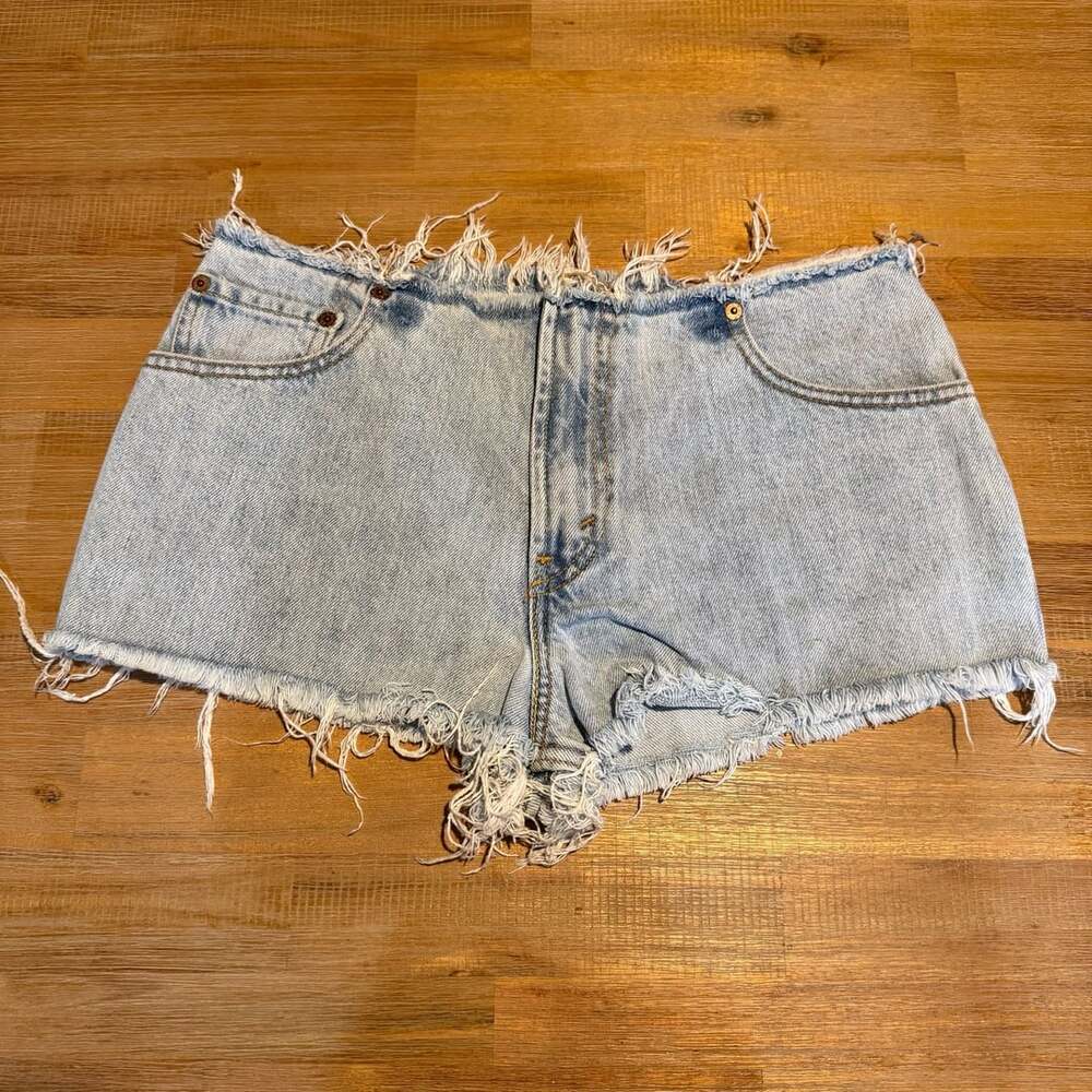Levi's Vintage Light Wash Denim Cut-Off Frayed Shorts